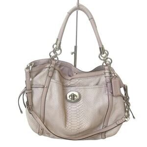 Coach Limited Edition Pale Pink Python Snakeskin Convertible Crossbody Hobo Bag‎